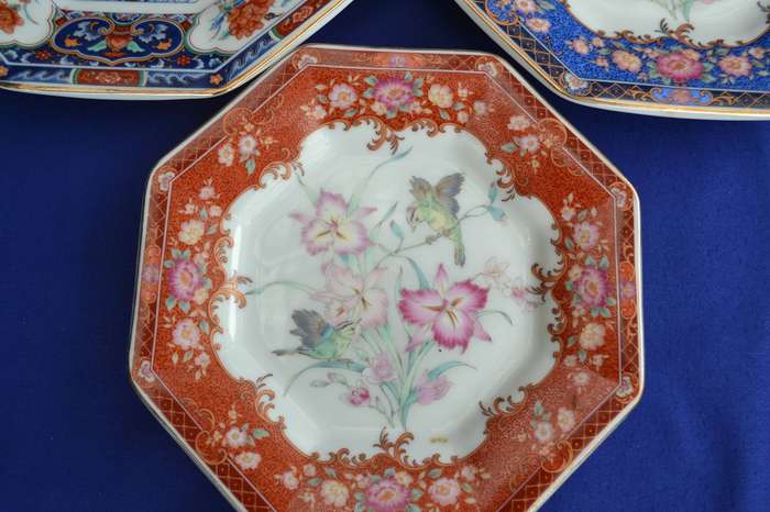 Vintage Octagonal Imari Plates x 3