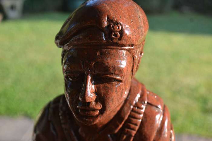 Rhodesian Soldier in full battle Gear, Large  Heavy Soapstone Carving