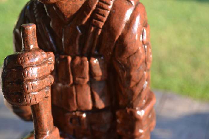 Rhodesian Soldier in full battle Gear, Large  Heavy Soapstone Carving