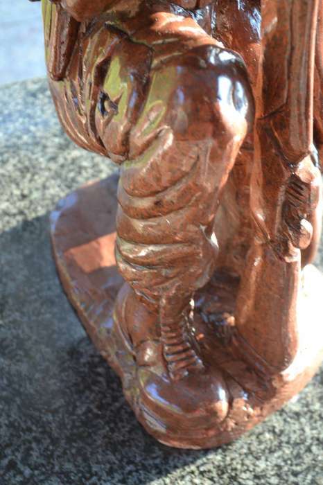 Rhodesian Soldier in full battle Gear, Large  Heavy Soapstone Carving