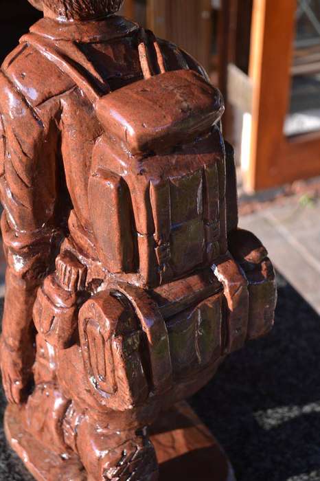 Rhodesian Soldier in full battle Gear, Large  Heavy Soapstone Carving
