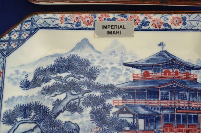 Vintage Rectangular Imperial Imari Plates x 2