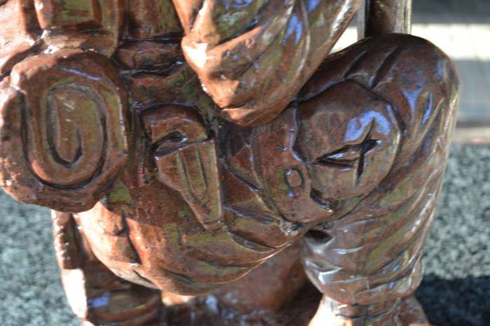Rhodesian Soldier in full battle Gear, Large  Heavy Soapstone Carving