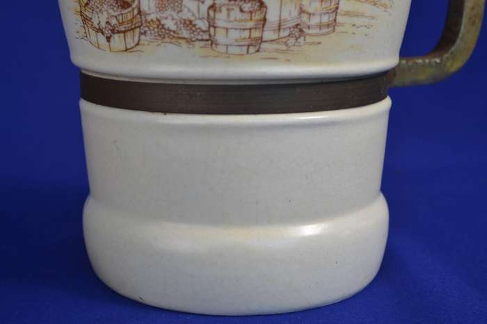 Large Stoneware "The Winemakers"  Decanter with Swing Top Closure