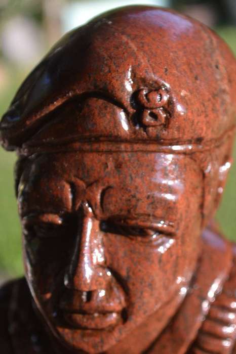 Rhodesian Soldier in full battle Gear, Large  Heavy Soapstone Carving