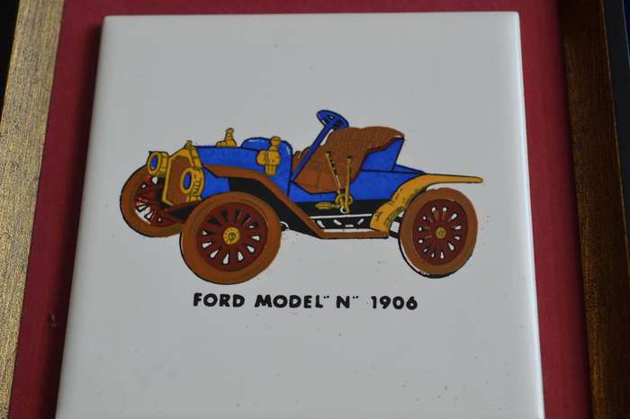 Framed Ceramic Tiles - Vintage Cars and Sail Ships