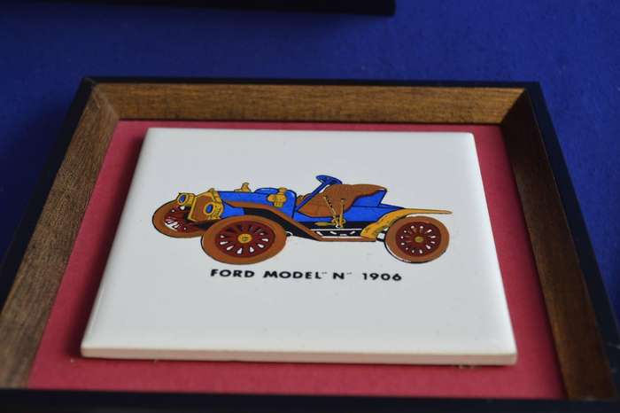 Framed Ceramic Tiles - Vintage Cars and Sail Ships