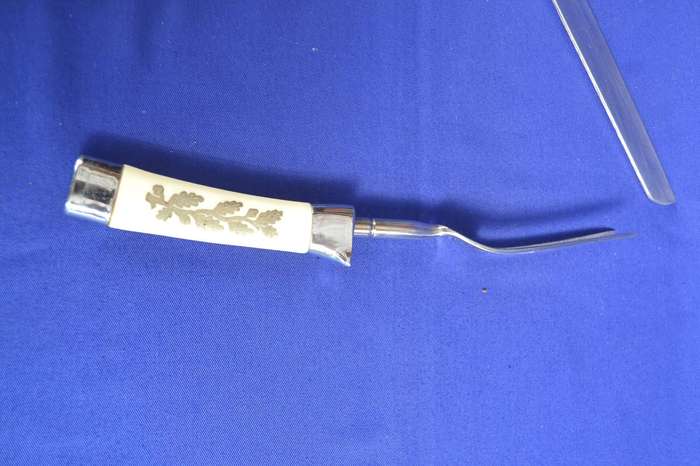 Vintage Stainless Steel Carving Set -Two pieces with silver inlay - 4 Pieces