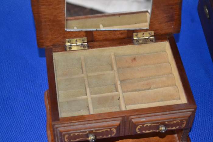 Vintage Wooden Trinket/ Jewellery Boxes x 2