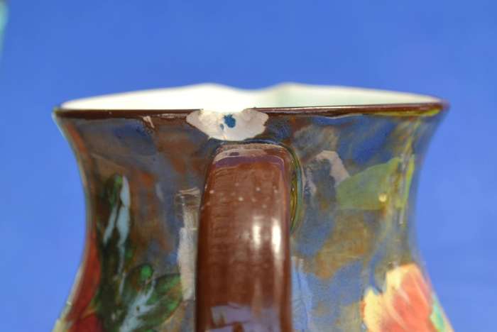 Royal Doulton "Wild Rose" Series Lygon Flower Pitcher & Crystal oil / !Vinegar Dispenser