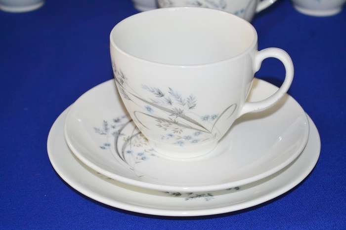 Vintage Johnson Bros Ironstone Trios (6) and Large Milk Jug Ftom the Snowhite Range