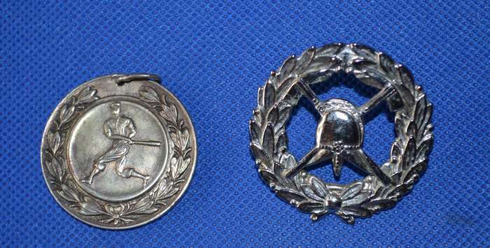 Vintage Fire Services Cap Badge and Vintage Baseball Medal