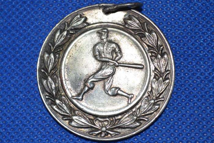 Vintage Fire Services Cap Badge and Vintage Baseball Medal