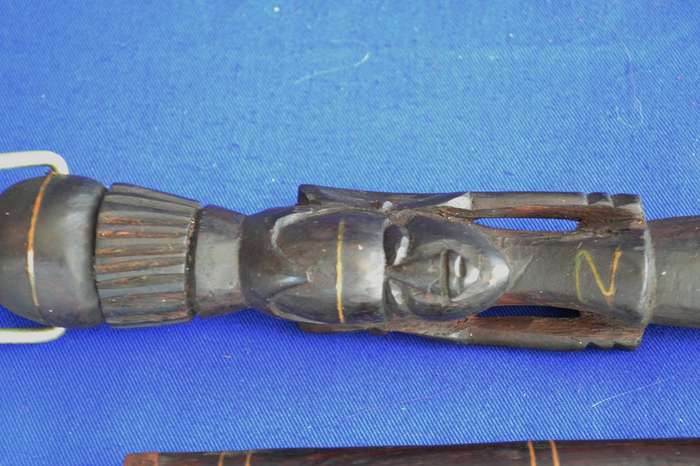 Chokwe War Club / Axe, Carved Maasai Knive and Fly Whisk