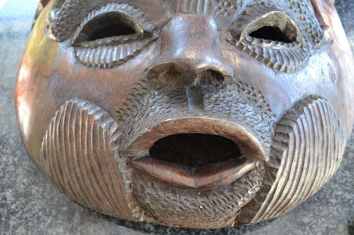Large, Heavy Carved  Wooden African Mask