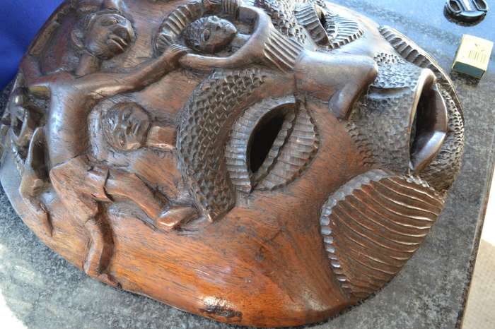 Large, Heavy Carved  Wooden African Mask