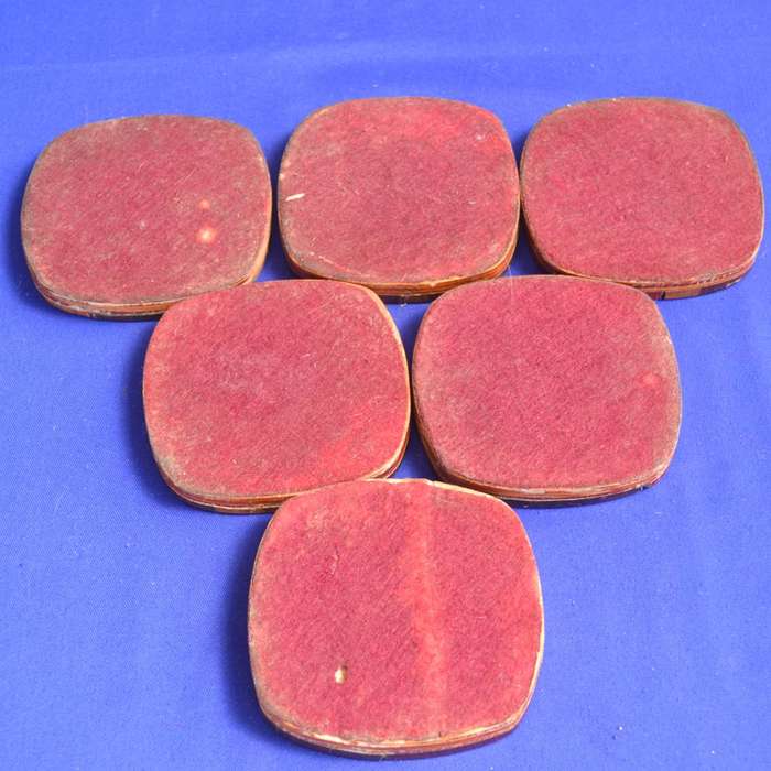 Set of 6 Vintage Hand Made Wooden Coasters