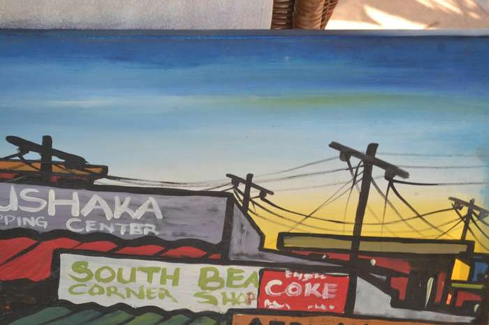 Large Original Painting on Canvas Township Art - Signed Isaac