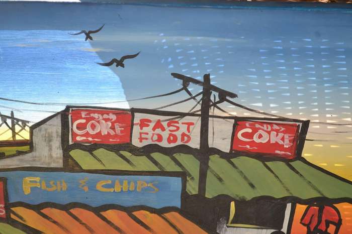 Large Original Painting on Canvas Township Art - Signed Isaac