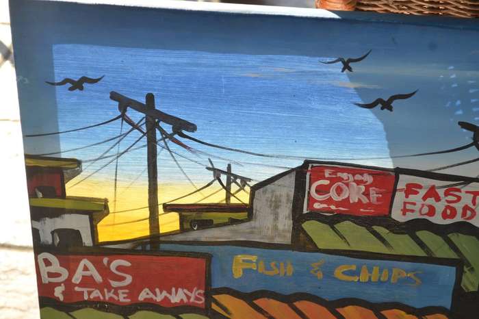 Large Original Painting on Canvas Township Art - Signed Isaac