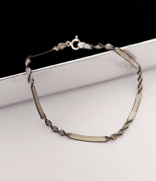 Black Rhodium Finish Silver Twist Bracelet