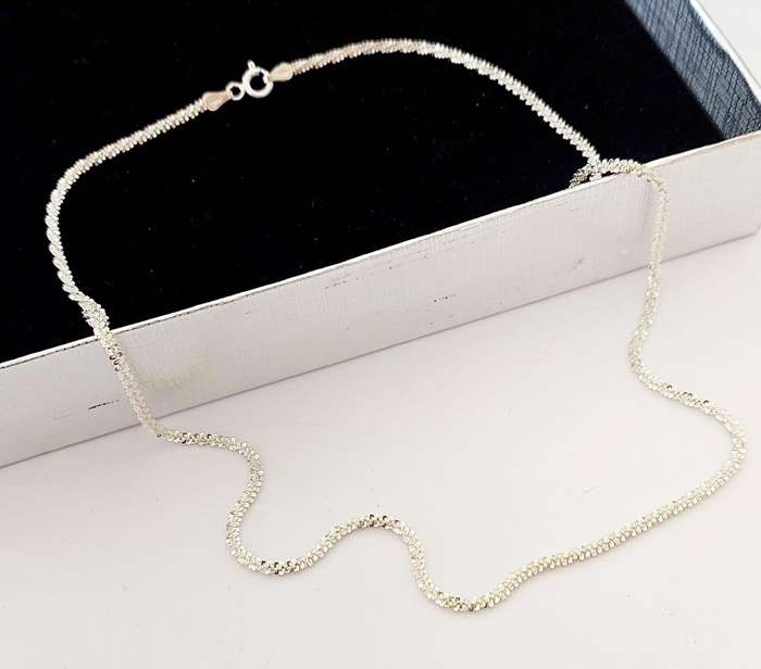 45cm 925 Sterling Silver Daisy cut Style Chain