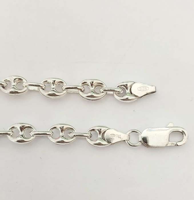 55cm Silver Hollow Marina Style Necklace
