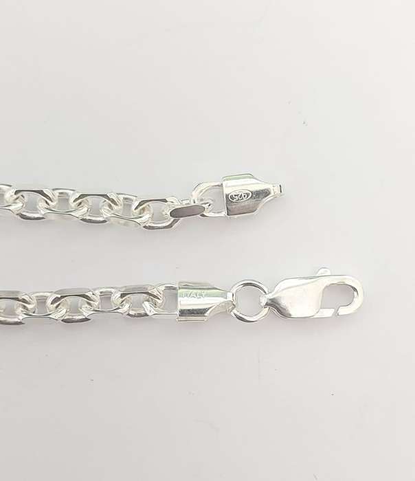Silver 55cm Square Anchor Necklace