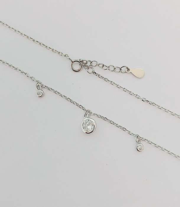 CZ Tube set Necklace in Silver