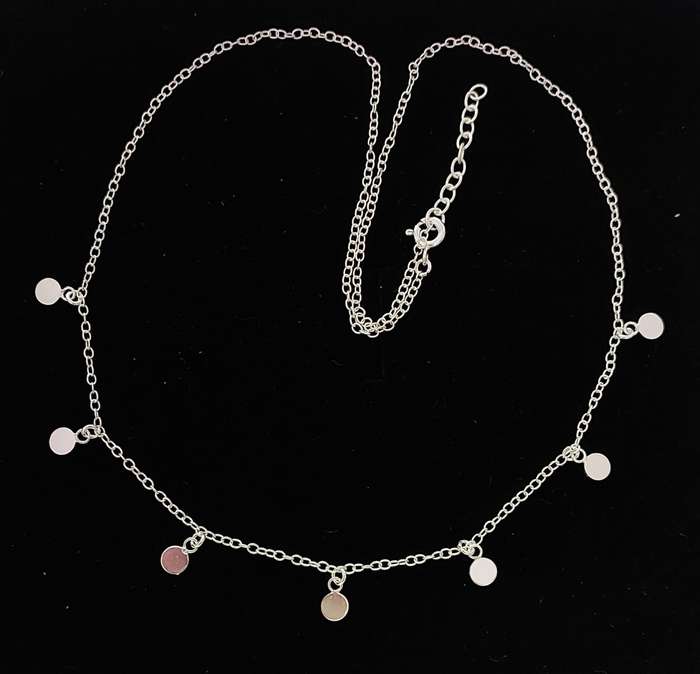 7 Disk Necklace in Silver
