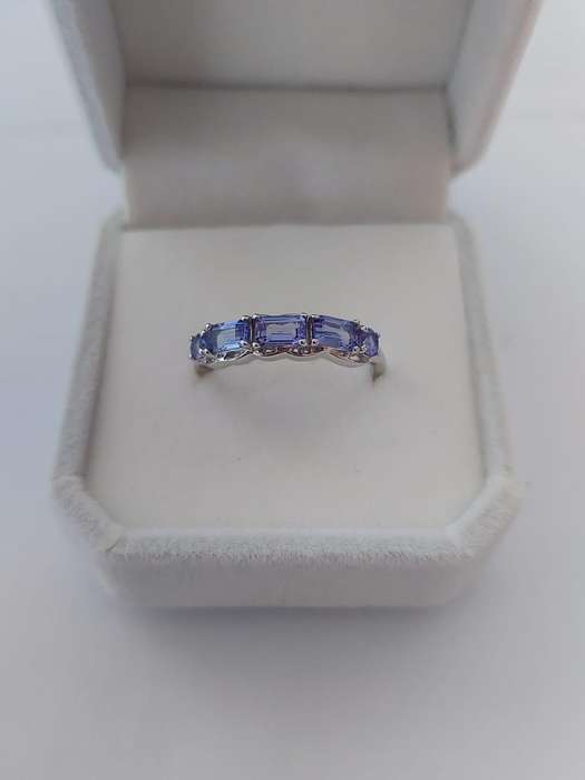 Tanzanite Band in Sterling Silver - Size 9.25