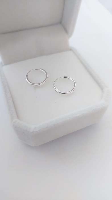 12mm Sleeper Earrings in Silver
