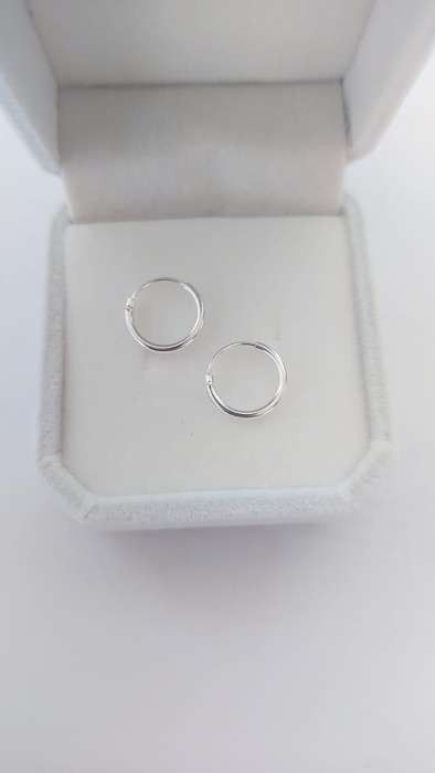 12mm Sleeper Earrings in Silver