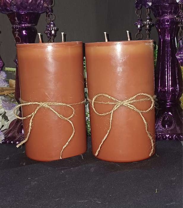 Set of Large Hand Poured Scented Candles with Ombre Effect.