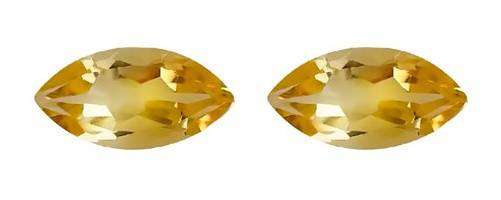 Sapphire Matching Pair - Bright Yellow Marquise Facet - 0,21cts