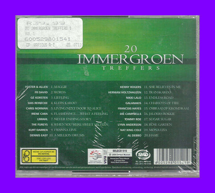 Music CD - 20 Immergroen Treffers