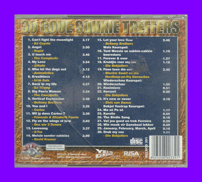 Music CD - 30 Goue Sokkie Treffers Volume 1