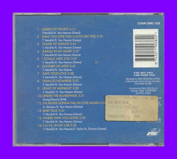 Music CD - Bad Boys Blue - All Time Greatest Hits