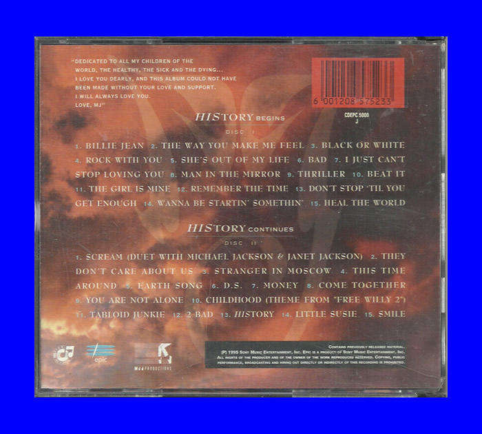 Double Music CD - Michael Jackson History - Past, Present And Future