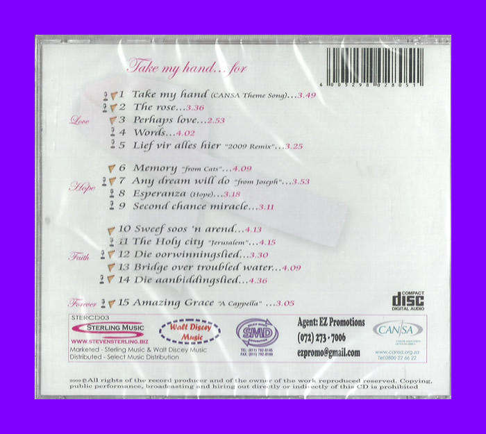 Music CD - Take My Hand - Ryan Walt & Steven Sterling