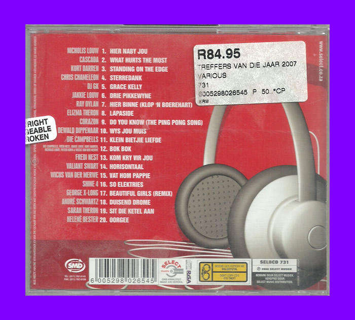 Music CD - Treffers Van Die Jaar 2007