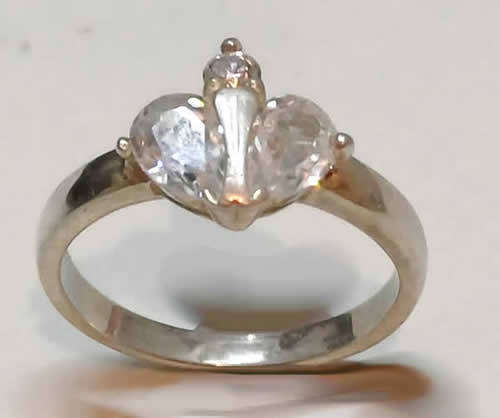 Solid Sterling Silver Ring with Cubic Zirconia.