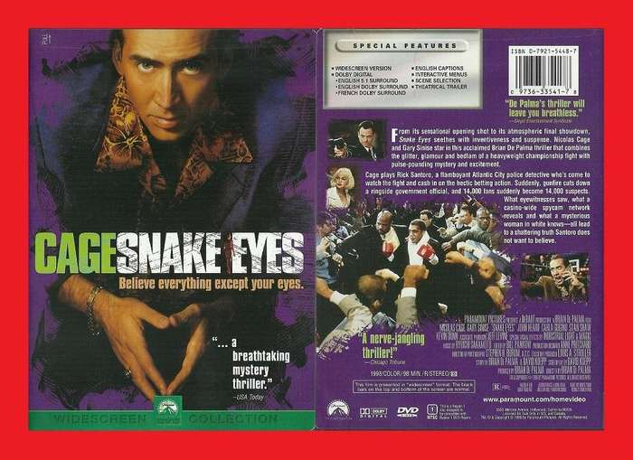 DVD - Snake Eyes -  Region 1 Edition