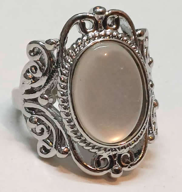 Sweet Dress Ring With Imitation Gemstone.