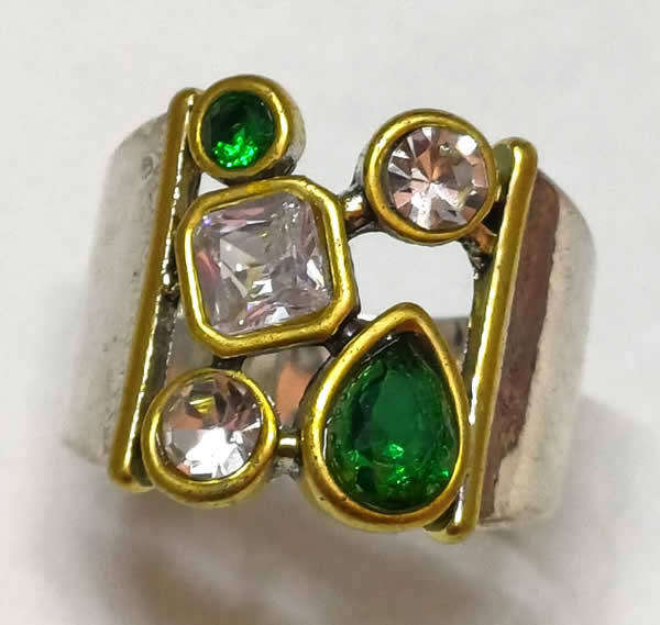 Sweet Dress Ring With Imitation Gemstone.