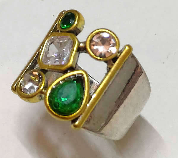 Sweet Dress Ring With Imitation Gemstone.