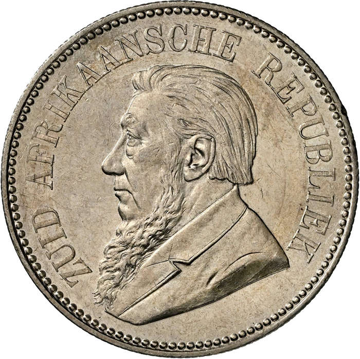ZAR Paul Kruger 1896 Halfcrown silver coin - NGC graded MS62+
