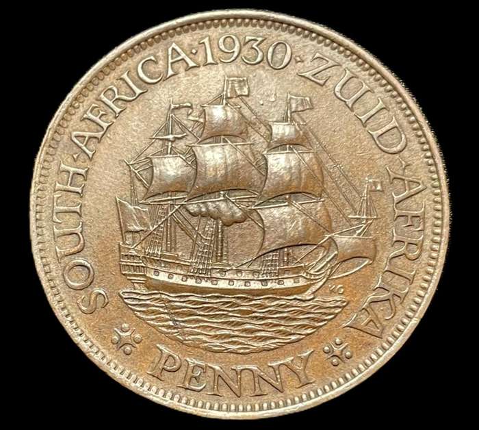 Scarce AU+ 1930 SA Union 1 penny coin - Higher grade coin