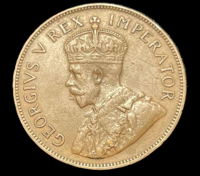 Scarcer 1935 SA Union 1 penny coin - Nicer grade filler coin