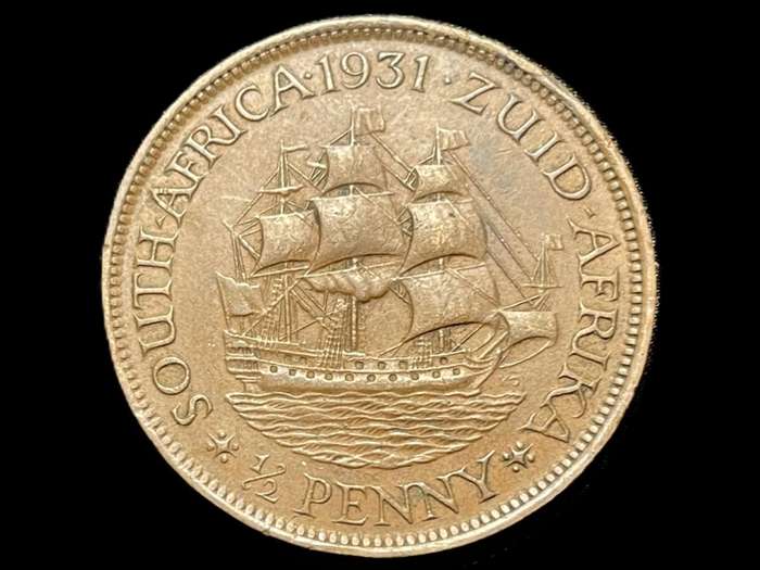 Scarce 1931 Zuid SA Union ½ penny coin - Higher grade coin